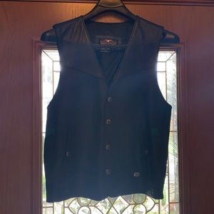 Black leather Harley vest